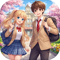动漫女孩樱花高中